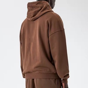 MONO RIDER Sweat à capuche pour homme, coupe classique, 100% coton respirant, molleton bouclette de haute qualité, épaules tombantes, pull uni, ODM - Product Image 2