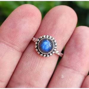 Handmade Boho Style Labradorite <b>Silver</b> <b>Ring</b> Natural Labradorite Gemstone <b>Set</b> in Sterling <b>Silver</b> Cut Stone Jewelry Gift for Her - Product Image 6