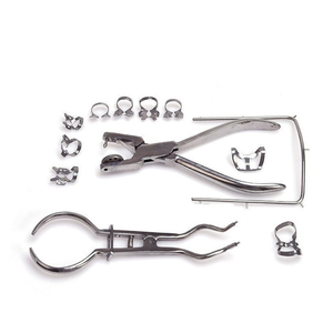 Ensemble complet de pinces de barrage en caoutchouc de 31 pièces pour des procédures dentaires efficaces et un kit de chirurgie d'isolation de cavité/ciseaux chirurgicaux - Product Image 2