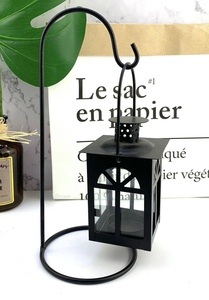 Mini portavelas decorativo moderno hecho a mano de Metal negro tarro Ramadán linterna Soporte de alambre hogar jardín Navidad mesa superior - Product Image 3