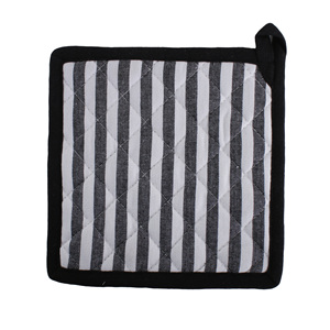 100% Cotton <b>Oven</b> Mitts <b>with</b> <b>Silicone</b> Strip Green Pot Holders for Cooking Microwave Baking Home Food Protection for Restaurants - Product Image 1