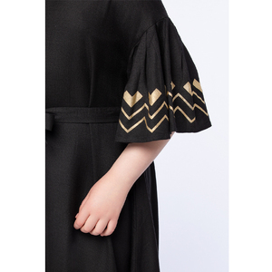 Personnalisé OEM ODM Décontracté Grande Taille Robe Filles Manches Courtes Imprimé Décolleté Fête Style Dos Personnalisé Fabrication en gros - Product Image 2