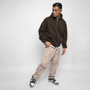 Sudadera con capucha y cremallera personalizada de fábrica para hombre, unisex, extragrande, de forro polar grueso, con estampado digital, talla grande, para hombre - Product Image 4