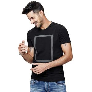 Camiseta de hombre Hip Hop unisex suave liso de secado rápido con cuello sólido 2022 logotipo personalizado al por mayor tejido de poliéster/algodón - Product Image 1