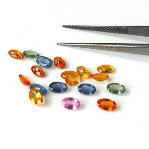 Piedras preciosas sueltas de alta calidad facetadas de corte ovalado de 3x4mm - 5x7mm de zafiro múltiple natural para la fabricación de joyas - Product Image 6