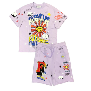 2025 High Quality Vintage Summer <b>Men's</b> Two-Piece Breathable 100% Cotton Fashion Clothing <b>Set</b> <b>T</b>-<b>Shirt</b> <b>and</b> <b>Shorts</b> - Product Image 5