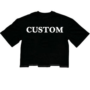 Wholesale T-<b>shirts</b> Manufacturer Custom Contrast Stitching Overlapping Seams <b>Patchwork</b> Blank Cotton White T <b>Shirts</b> Men - Product Image 5