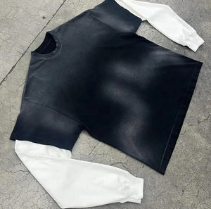 Offre Spéciale 100% coton 240Gsm décontracté Double couche T-shirt à manches longues personnalisable coupe surdimensionnée avec impression numérique - Product Image 3