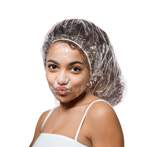 Gorros de ducha desechables transparentes, capa de peluquería elástica impermeable para salón, Spa, Hotel, viaje, cubierta higiénica para el cabello - Product Image 3