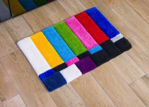 พรมมัดปมที่ทันสมัยลายแอ็บสแตรกต์พรมปักลายเรนโบว์ทีวีไร้สัญญาณพรมปรับขนาดได้ - Product Image 2