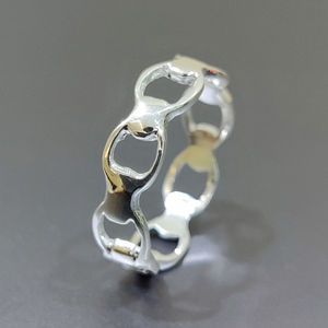 Men's Boho Romantic Statement <b>Ring</b> 2.0 Grams <b>Plain</b> Silver Band with Natural Stone Everyday Wear Jewelry - Product Image 1