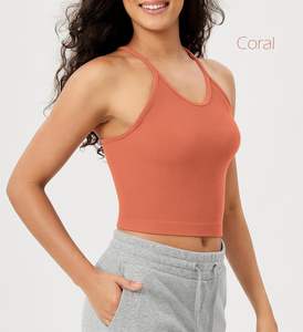 Lot de 3 débardeurs en tricot côtelé pour femmes respirant 82% nylon 18% spandex longueur courte pour l'hiver - Product Image 3