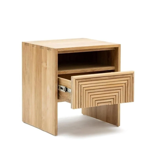 Mesita de noche moderna y lujosa hecha a mano de madera maciza sheesham personalizada con un solo dibujo - Product Image 4