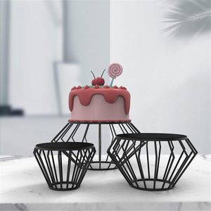 <b>Set</b> of 3 Black Metal <b>Cake</b> <b>Stand</b> Tray Dessert Cupcake Fruit <b>Stand</b> for Home Wedding Party Decoration accessories - Product Image 2