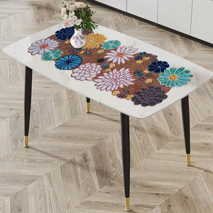 Corredores personalizados Camino de mesa con cuentas hecho a mano Diseño de lino de moda con detalles bordados Corredores decorativos o tapete de mesa - Product Image 3