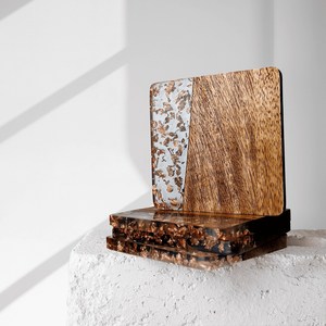 Vente chaude Multi-Fonctionnel Tasse À Thé Dessous De Verre En Bois D'acacia Résine Époxy Tapis De Service Ensemble De Vaisselle Rembourrée Boire Servir Du Thé - Product Image 5