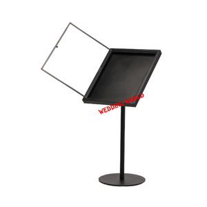 Porte-menu en métal brillant en acier inoxydable poli porte-cartes de luxe forme personnalisée vente chaude support de carte en métal - Product Image 3