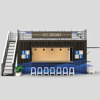 Cabine préfabriquée de conteneur de barre de conteneur de 2 histoires pour le kiosque de café avec entièrement des équipements