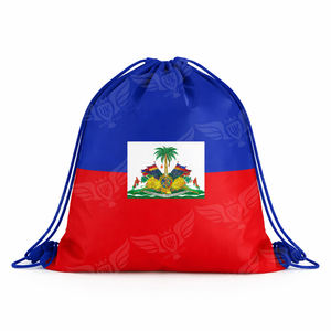 Customize UK Haiti Spain Portugal Panama Flag Drawstring <b>Backpack</b> Lightweight Sports Bag with Adjustable Shoulder Straps - Product Image 2