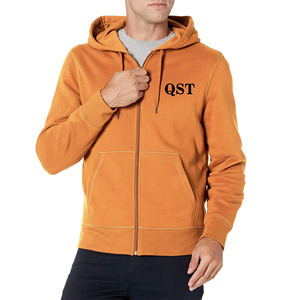 Sweat à capuche thermique unisexe élégant et doux avec fermeture éclair, confortable, 100 % coton mélangé, uni, décontracté, respirant, pour activités hivernales en extérieur - Product Image 1