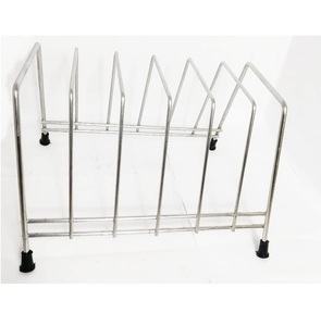 Égouttoir à vaisselle en acier inoxydable argenté support de rangement pour ustensiles de cuisine comptoir décoratif décor de table de maison et de restaurant - Product Image 1