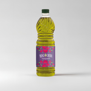 Huile d'olive pure "Beso de Oliva" ronde en PET 1L pour la cuisson et la friture Huile végétale - Product Image 1