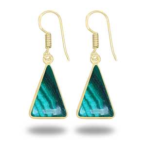 Malachite Earrings Drop <b>Stone</b> Jewelry for Boho Chic Styles High End Luxury 18K Gold Plated Malachite Earring Jewelry Women - Product Image 3