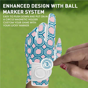 Cabretta ถุงมือกอล์ฟหนังแกะแท้สำหรับผู้หญิงอุปกรณ์กีฬานุ่มสบายโลโก้ออกแบบได้ตามต้องการ - Product Image 4