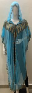 Dubaï Nouvelle Arrivée Femme Vêtements Hooded Poncho Shrug Abaya Front Open Heavy Hand Embroidery Work Lose Maxi Dress Party Sightseen