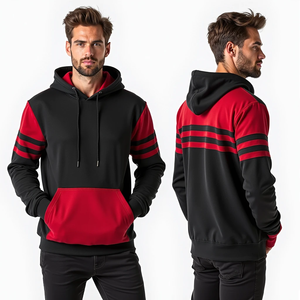Obtenez des sweats à capuche pour hommes surdimensionnés, lourds, à épaules tombantes, sans cordon, personnalisés, brodés pour l'hiver, imprimés par sublimation, streetwear tendance - Product Image 4