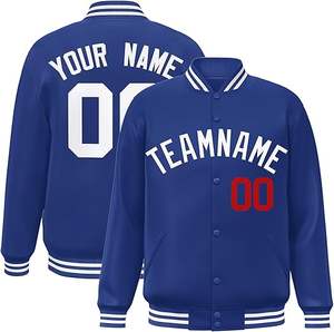 Nouveau streetwear personnalisé Vestes de baseball universitaire à manches longues Prix d'usine Vêtements de sport en toile bon marché avec col montant - Product Image 3