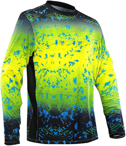 เสื้อโปโลตกปลา UPF50 ป้องกันรังสียูวี แบบสั่งทำพิเศษ ลายพิมพ์แบบ Dye Sublimation เสื้อโปโลตกปลาแขนยาวสำหรับผู้ชาย UPF 50 ป้องกันแบคทีเรีย แห้งเร็ว - Product Image 6