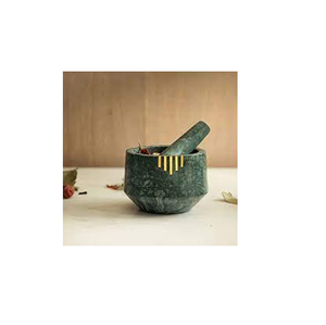 Ensemble de mortier et de pilon en marbre naturel, pièce de conception et produit Offre Spéciale - Product Image 2