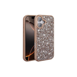 Coque de protection de luxe en strass et diamants pour iPhone 16 11Pro 14 Plus - Étui de téléphone portable de créateur en pierres brillantes dorées - Product Image 5