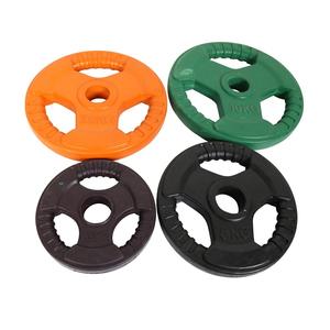 Placas de peso de hierro recubiertas de goma de diseño de dirección duradero de alta calidad GISCO con grosor de ranuras disponible de 25mm y 28mm - Product Image 1