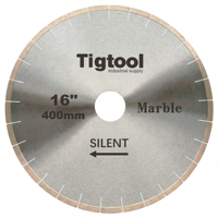 Lame de scie diamantée segmentée silencieuse de 400 mm (16 po) à haute dureté et longue durée de vie pour la découpe de carreaux et dalles de marbre