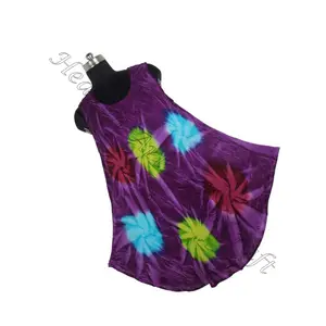 Nouvelle robe de plage ample, col rond, sans manches, Tie Dye, robe longue pour femmes