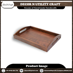 ถาดเสิร์ฟไม้ทรงรีเคลือบเงาอย่างดีสำหรับใช้ในครัว - Product Image 3