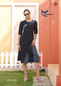 Nouvel arrivage de robe étonnante belle couleur haut en denim de coton attrayant à la demande avec Aari fabrication manuelle de l'Inde - Product Image 2