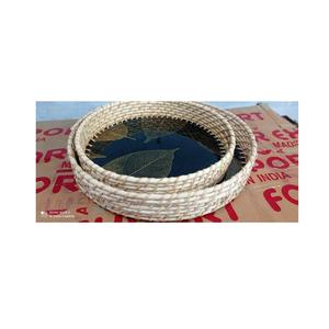 Plateau de service de fruits de luxe canne tissée avec plateau imprimé pour fournitures de restaurant et d'hôtel plateaux de canne de forme carrée de haute qualité - Product Image 4