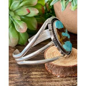 Eddie Secatero # Bracelet manchette tendance en argent sterling et turquoise (8 pièces) - Product Image 3
