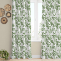 Rideaux occultants personnalisés en coton slub 100 % certifié GOTS, imprimé feuilles, tissés pour salon, salle à manger, chambre à coucher, OEM