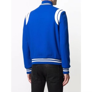 Vestes d'hiver de haute qualité pour hommes, blouson de baseball personnalisé de luxe avec manches en cuir et broderie OEM ODM - Product Image 6