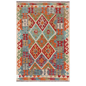 Alfombra Kilim de Maimana, Afganistán, 153 x 105 cm, Alfombras y Juegos de Alfombras - Product Image 1