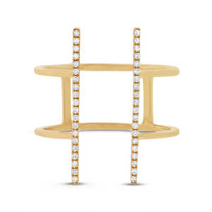 Bague en or jaune 14 carats avec diamant de 0,11 carat pour femmes - Product Image 3