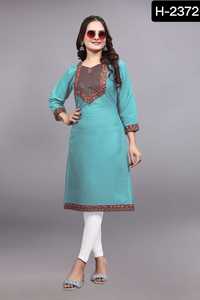 Designer de Style indien et pakistanais femmes portent des collections de séquences de broderie Cottobn Kurtis pour vêtements décontractés Salwar Kameez - Product Image 5