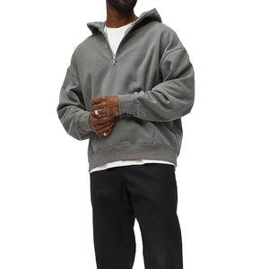 High Performance Stylish Winter Quarter Zip Hoodies with Soft Breathable Polyester/Cotton Fabric for Outdoor Casual Wear - Product Image 2