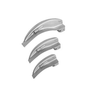 Ensemble de laryngoscopes professionnels en acier inoxydable durable, manuels, chirurgicaux ORL, réutilisables, avec lames à fibres optiques LED MOL - Product Image 3