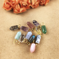 Minuscule facettes Spike cristal pierre précieuse pendentif en argent Sterling plaqué or religieux mariage fabrication de bijoux artisanat approvisionnement en vrac