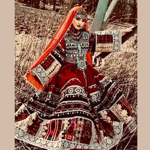 Nuevo Afghani nupcial Kuchi estilo Vintage oscuro rosa claro vestido Tribal vestido nuevo Kuchi Afghani Frock vestido de alta calidad pakistaní - Product Image 2